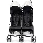 Summer Infant 3Dlite Folding Lightweight Side by Side Double Stroller with 5-Point Safety Harness for Infants and Toddlers, Black