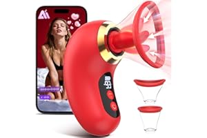 5-in-1 Rose Toy for Women, Clitoral Suction Vibrator with 3 Suction Modes 9 Tongue-Licking & Vibration Patterns, LCD Display 
