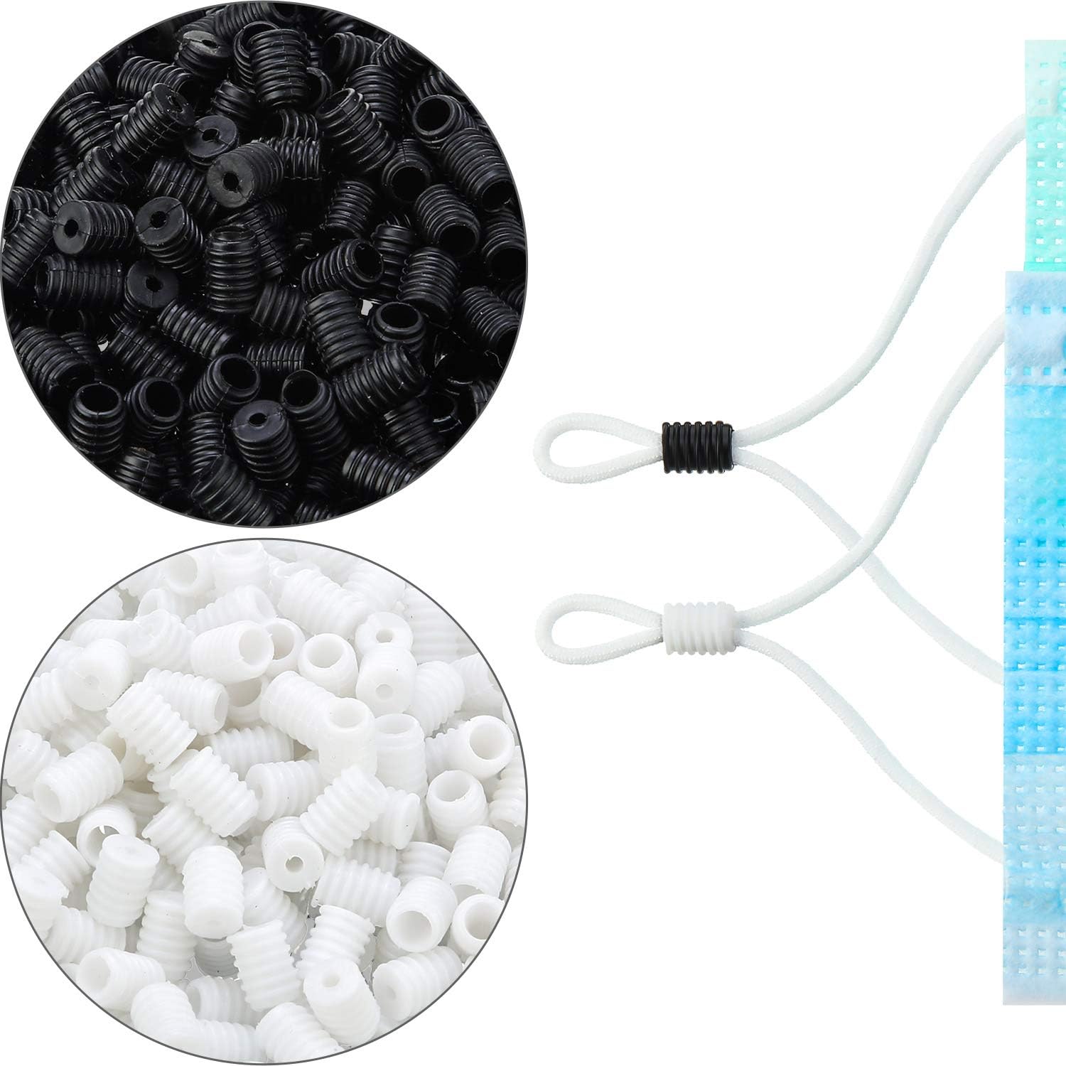 Cord Locks Silicone Toggles Elastic Buckles for Drawstrings NonSlip
