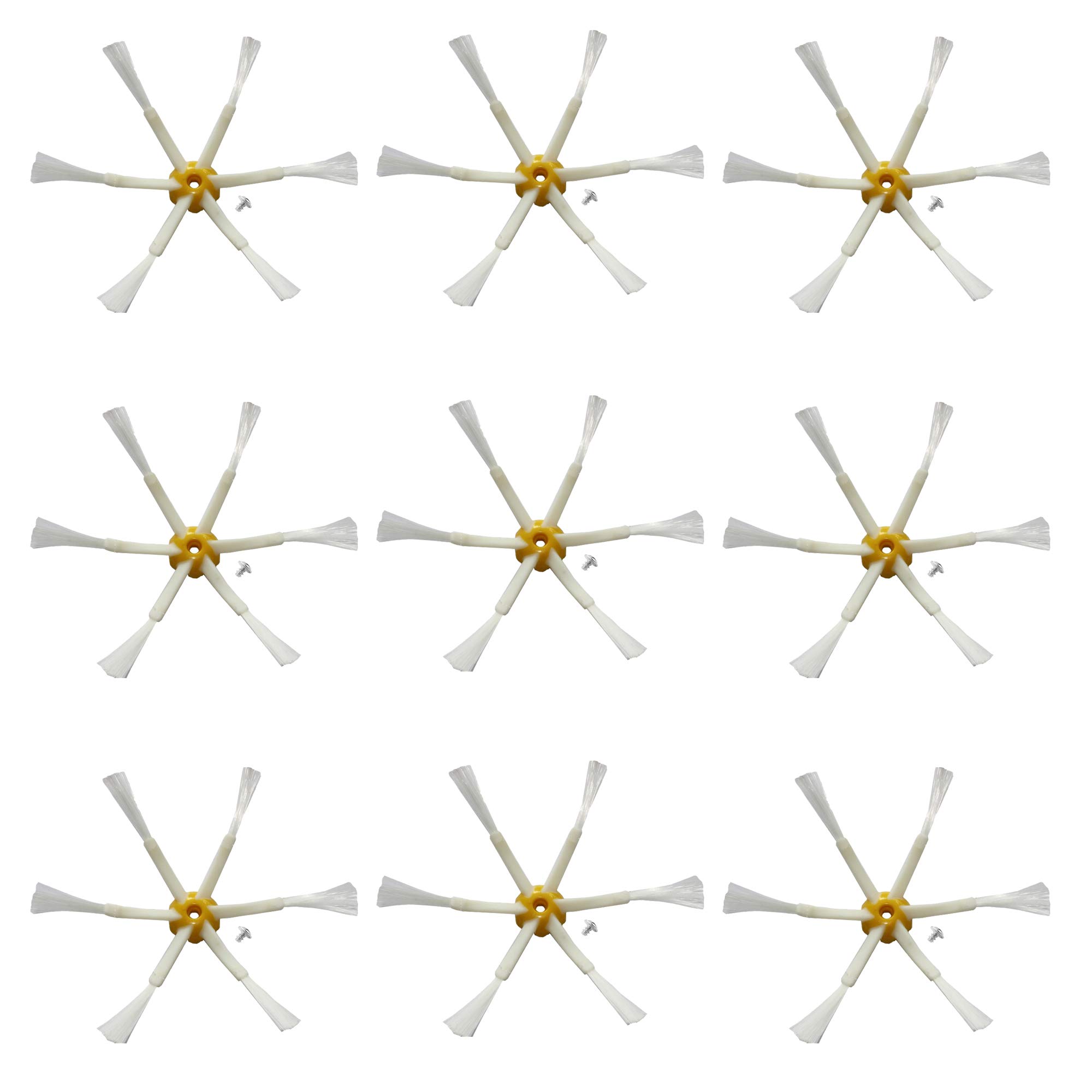 MIRTUX 9 Upgraded Side Brushes Kit Compatible with Roomba 500, 600 and 700 Kit 6 Blade Brushes