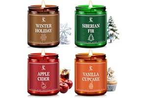 C CACALOM Winter Candle Set, Winter Scented Candles for Home, 4 Pack Winter Holiday Candles Soy Wax Candles, Winter Gifts for Women Men, Winter Fragrance of Winter Holiday/Fir/Apple Cider/Cupcake