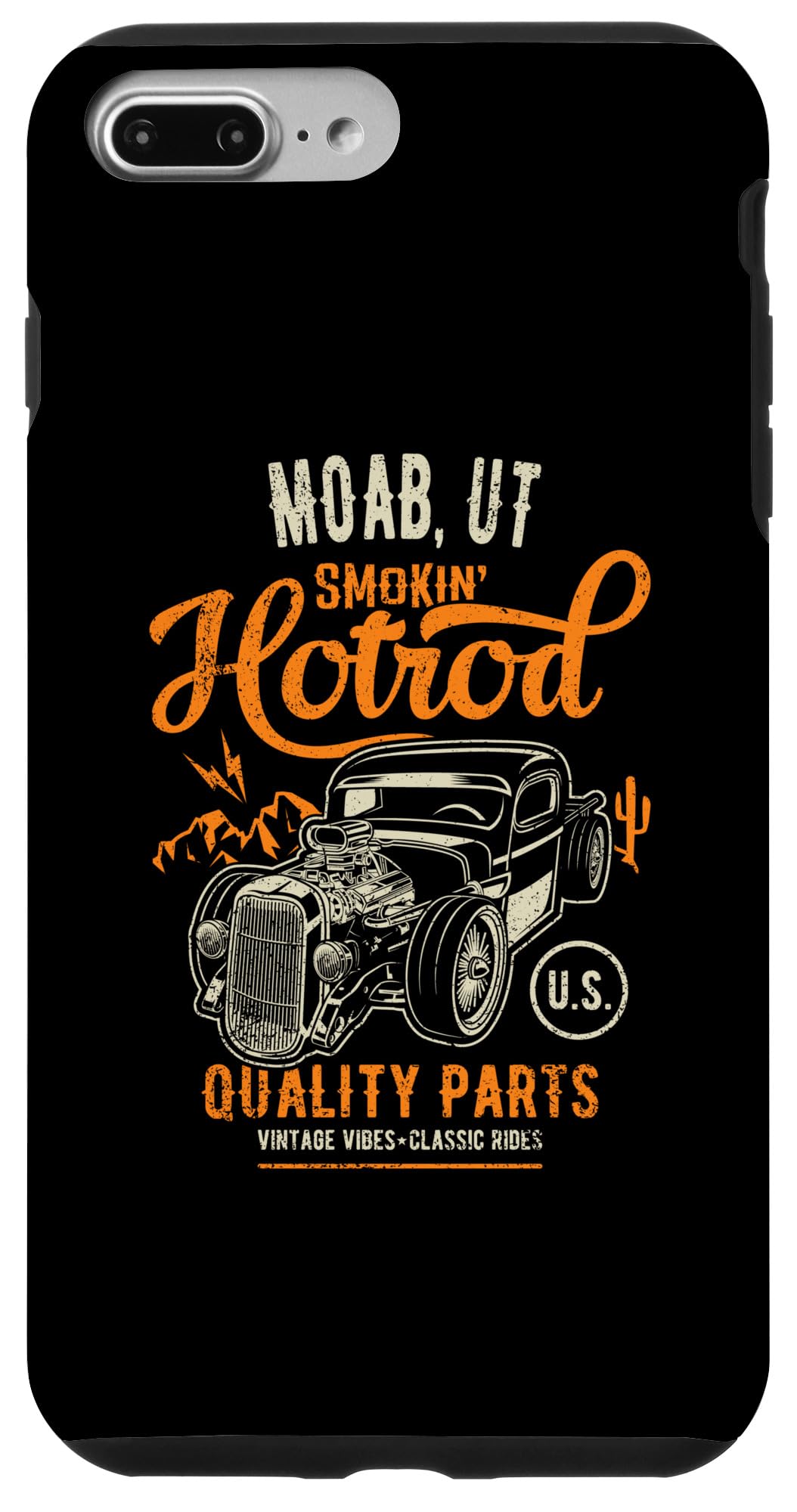 iPhone 7 Plus/8 Plus Moab UT USA Hotrod Garage Car Distressed Design Case