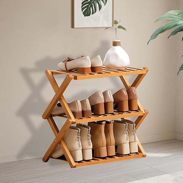 JESSIE BAMBOO SHOE RACK,FREE STANDING SHOE RACK FOR...