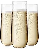 24 Pcak Champagne Flutes Plastic, 9 Oz Disposable