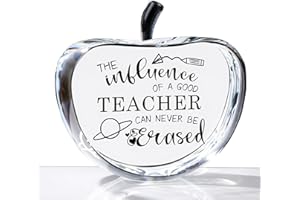 Movdyka Teacher Appreciation Gifts for Women Men Crystal Apple Paperweight Retirement Gifts for Teacher, Engraved Thank You Teacher Gifts, Best Teacher Ever Gifts for Birthday