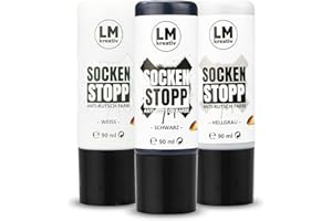 LM-Kreativ Sock Stop 3 x 2.77 fl oz - Black, White, Gray - Non-Slip Fabric Paint | Perfect for Socks, Rugs, and Bath Mats | Washable Up to 86°F