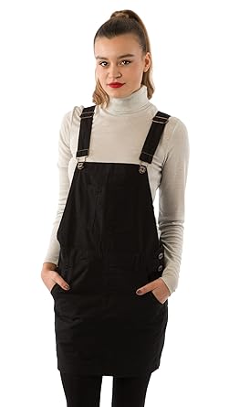 black dungaree dress