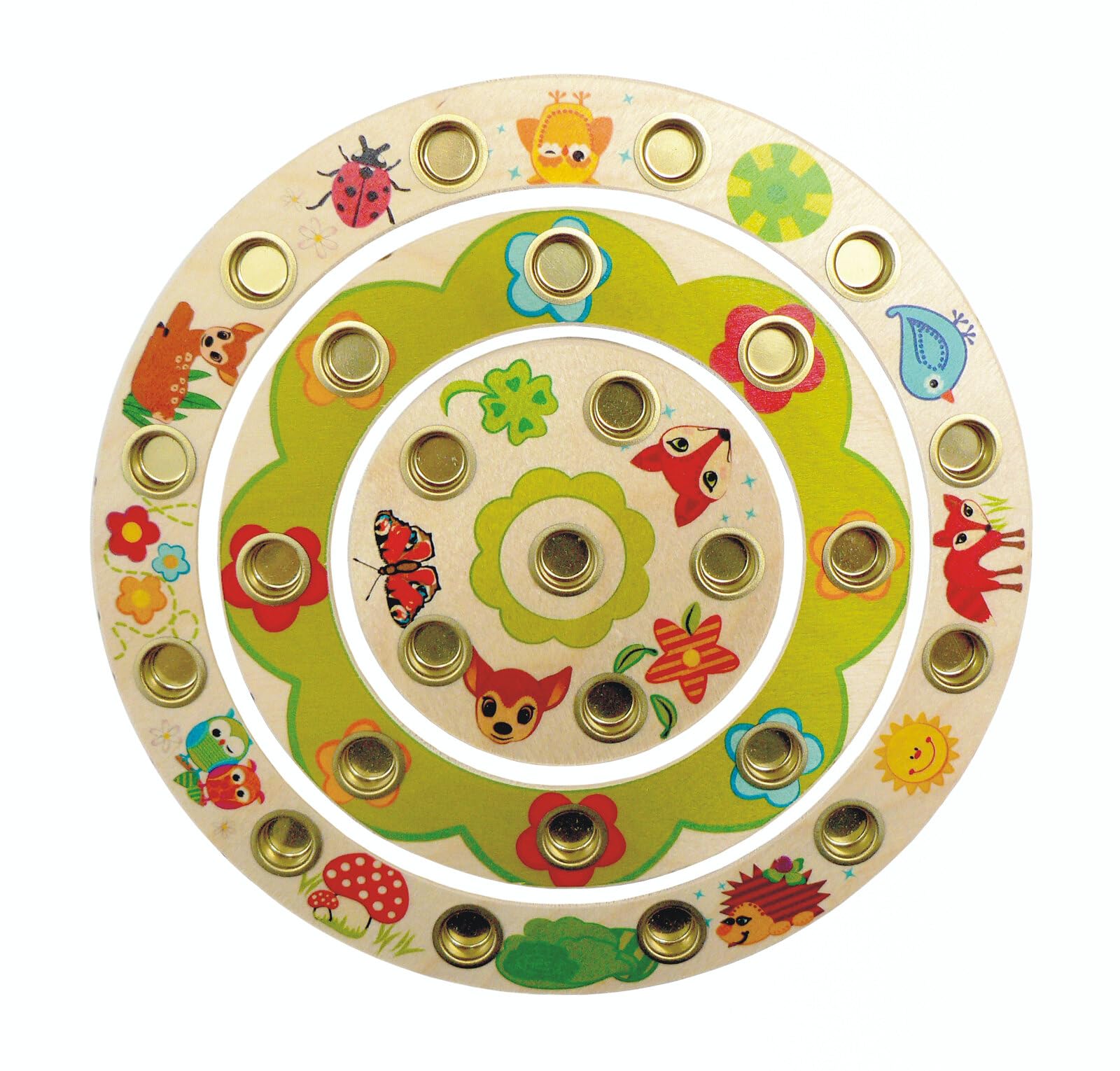 Hess Wooden Forest Animals Birthday Rings Baby Toy, 22 cm