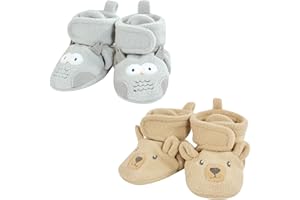 Hudson Baby Baby-Girl's Animal Fleece Booties 2-Pack Socks