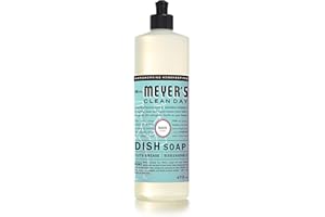 Mrs. Meyer's Clean Day Dish Soap, Cruelty Free and Biodegradable Dishwashing Liquid, Basil Scent, 474 ml Bottle