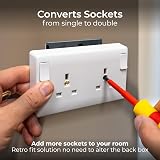 BG Electrical Nexus 800 Double Switched Converter Power Socket 13A 822CON White view 3