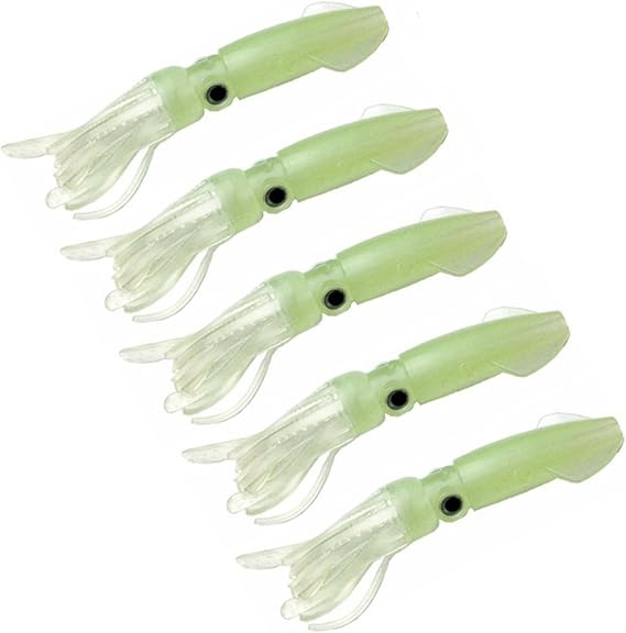 Amazon ソフト光octopusトローリング海水餌イカスカート釣りルアーグローでダーク 4 13inch 5点 Mimilure ルアー