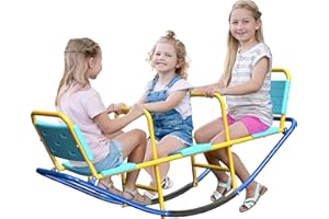 Life Finds Kids' 3-Seat Teeter Totter for Ages 3 to 8, Indoor Outdoor Children’s Seesaw, LF-TT1