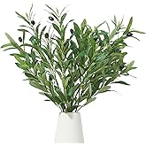 Heleze 35 Inch Olive Branches for Vases Artificial Greenery Stems Faux Olive Tree Branch Home Decor 4PCS