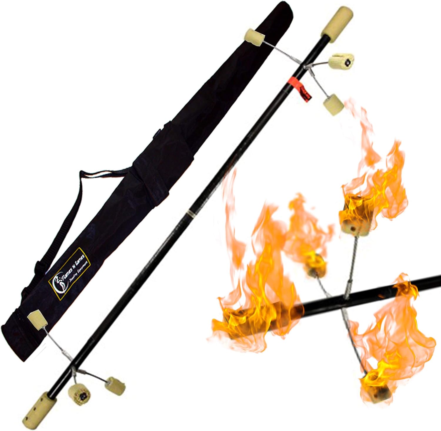 GORA Spike FIRE Staff 1.5m 2x 100mm Kevlar Wicks + Travel Bag