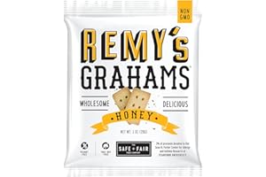 The Safe + Fair Food Company Remy's Grahams – Nut Free Graham Crackers – Non GMO, Whole Grain, Clean Label Snacks - Honey, 36 Count