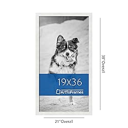 ArtToFrames 19x36 Inch White Picture Frame, This