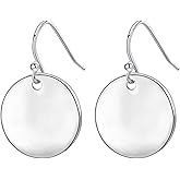 Gold Circle Disc Dangle Drop Earrings for Women Lightweight Small Round Hoop Statement Earrings Minimalist Jewelry for Women Gift for Her