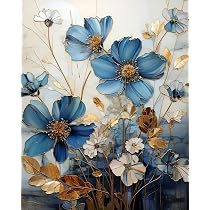 Aihonmin Peinture Par Numéros Squelette Tête De Mort Sur Toile 40,6x50,8 Cm - Kit Complet Avec Pinceaux Et Pigments