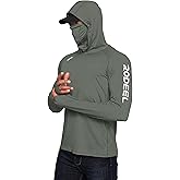 Rodeel Men's UPF 50+ Performance Fishing Hoodie, Long Sleeve Sun Protection Athletic Quick-Dry Breathable T-Shirt