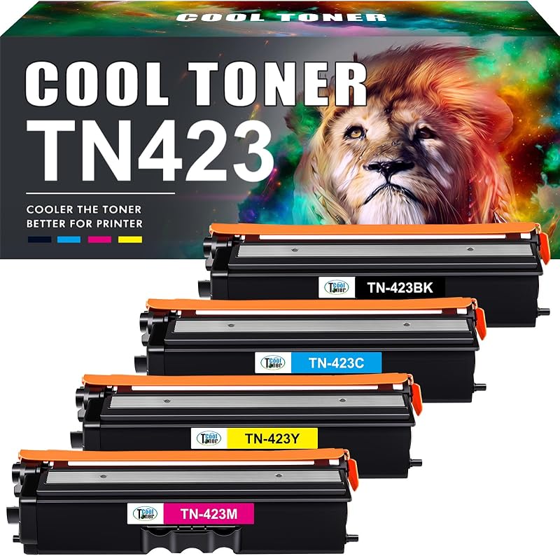 Cool Toner 4 Pack TN423 Compatible Toner Cartridges Black Cyan Yellow Magenta