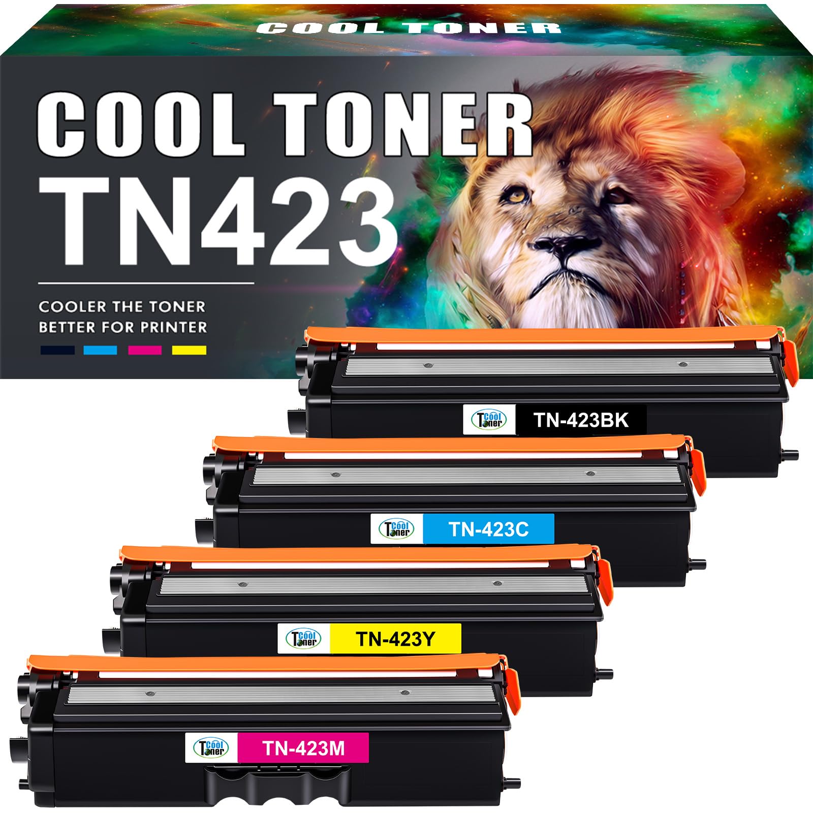 Cool Toner TN423 Compatible Toner Cartridge for Brother TN-423 TN-421 TN421 HL-L8260CDW HL-L8360CDW MFC-L8690CDW MFC-L8900CDW DCP-L8410CDW DCP-L8410CDN (Black Cyan Yellow Magenta, 4-Pack)