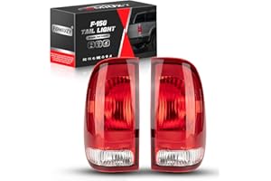 FOMIUZY Tail Lights Cover Fit For Ford F150 1999 2000 2001 2002 2003 F250 F350 F450 F550 Super Duty 1999-2004 2005 2006 2007 Rear Left Driver & Right Passenger Back Lens(Harness & Bulb Not Included)