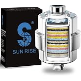 SR SUN RISE 20 Stage Shower Filter for Hard Water, 1 Cartridge, Chrome | High Output, Chlorine Reduction, Rust and Sediment Reduction, Standard G1/2 Thread, Easy Installation