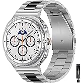 BandRain Metal Bands Compatible with Samsung Galaxy Watch 8 Classic Band 46mm, Galaxy Watch 8 Band 44mm 40mm, Business Stainless Steel Strap Wristband for Samsung Watch 8 Classic Bands Men Women