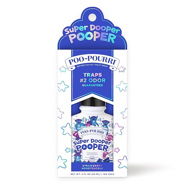 BABY-POURRI SUPER DOOPER POOPER ODOR FRESHENER SPRAY, 2 FL OZ – STRAWBERRY AND HONEYSUCKLE