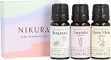 Nikura Favourites Essential Oils Set 3 x 10ml Bergamot Lavender Ylang Ylang view 1