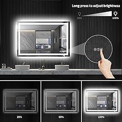 LOAAO 48X32 LED Bathroom Mirror with