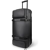 LARIPOP 100L Rolling Duffle Bag with Wheels, Water-Resistant, Foldable | Large Wheeled Travel Duffel with Shoe Compartment, Checked Luggage for Camping, Sports, Moving, Men &amp; Women, - Black