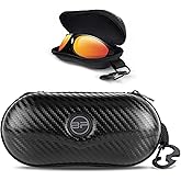 BLUPOND Sunglasses Case Semi Hard EVA Shell with Metal Hanging Hook Belt Clip Sun Glasses Storage