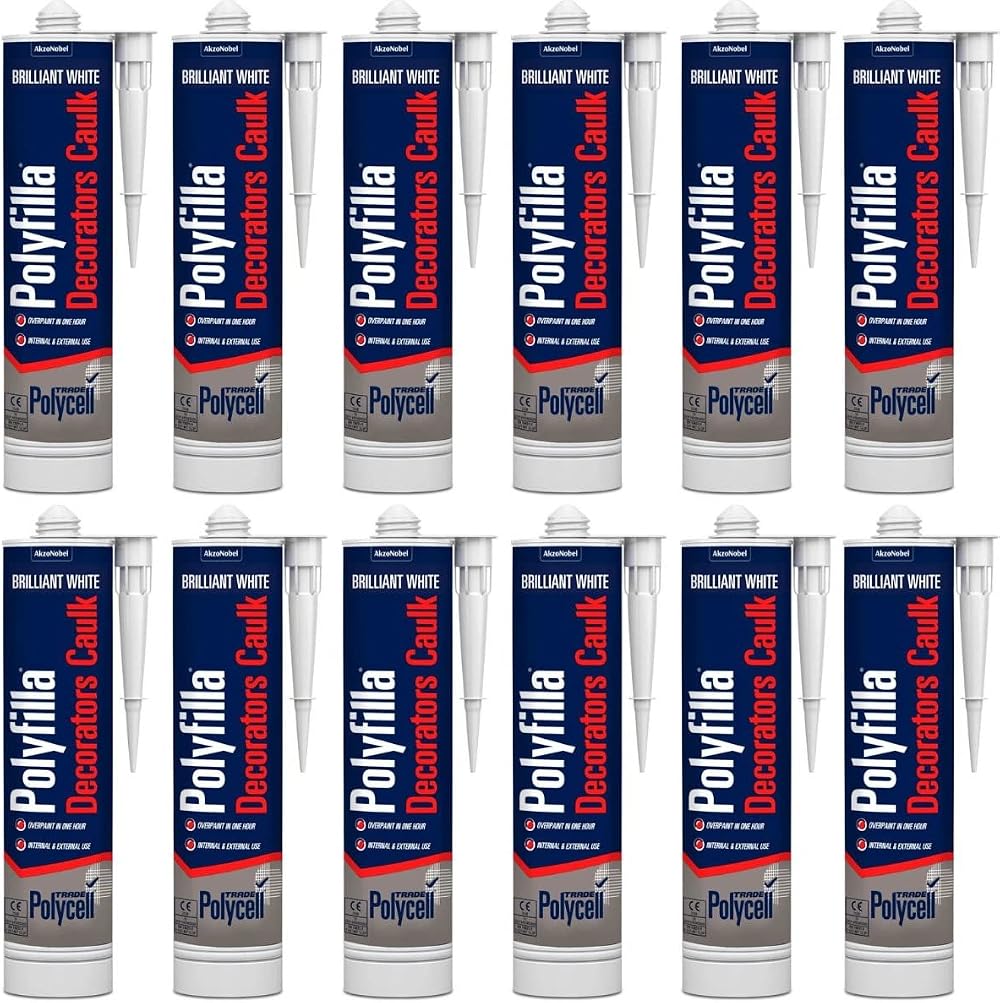 Maman 12 x Polycell Trade Decorators Caulk White Cartridge 380ml