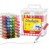 JoyCat 48 Count Washable Markers for Kids, 48 Colors Washable Markers Set with Carrying and Storage Case, Coloring Marker Bulk for Boys Girls, School Classroom Supplies
