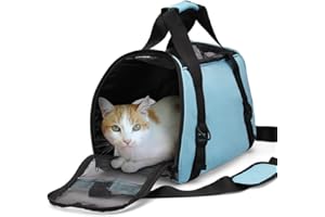 ZaneSun Small Cat Carrier,Soft-Sided Pet Travel Carrier for Small Cats,Dogs Puppy Rabbit Hamster Comfort Portable Foldable Pe