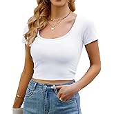 Artfish Women's Casual Short Sleeve Scoop Neck Fitted Workout Basic Crop Top Teen T-Shirts