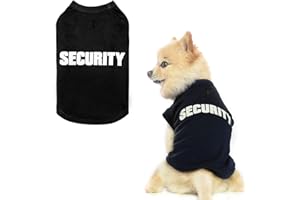 BINGPET Security Dog Shirts,Soft Cotton Puppy Tshirt,Breathable Lightweight Dog Costumes Tank Top Vest,Machine Washable Stretchy Dog Clothes for Small Medium Large Dogs Boy Girl