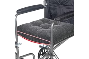 HAVARGO 18x16 Memory Foam Wheel Chair Cushions for Seniors, Dual-Layer Anti-Sagging Patent Design with Curved Bottom for Better Fit and Pressure Relief on Wheelchair Seats, Dark Grey