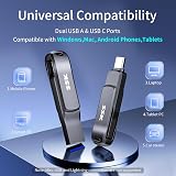 SSK 128GB USB C USB A Dual Drive 200 MB/s Read 150 MB/s Write Metal Swivel view 6