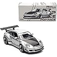 Diecast Model Car Compatible with Pop Race 1:64 Porsche 911 RWB 997 Silver Limited Edition PR640130