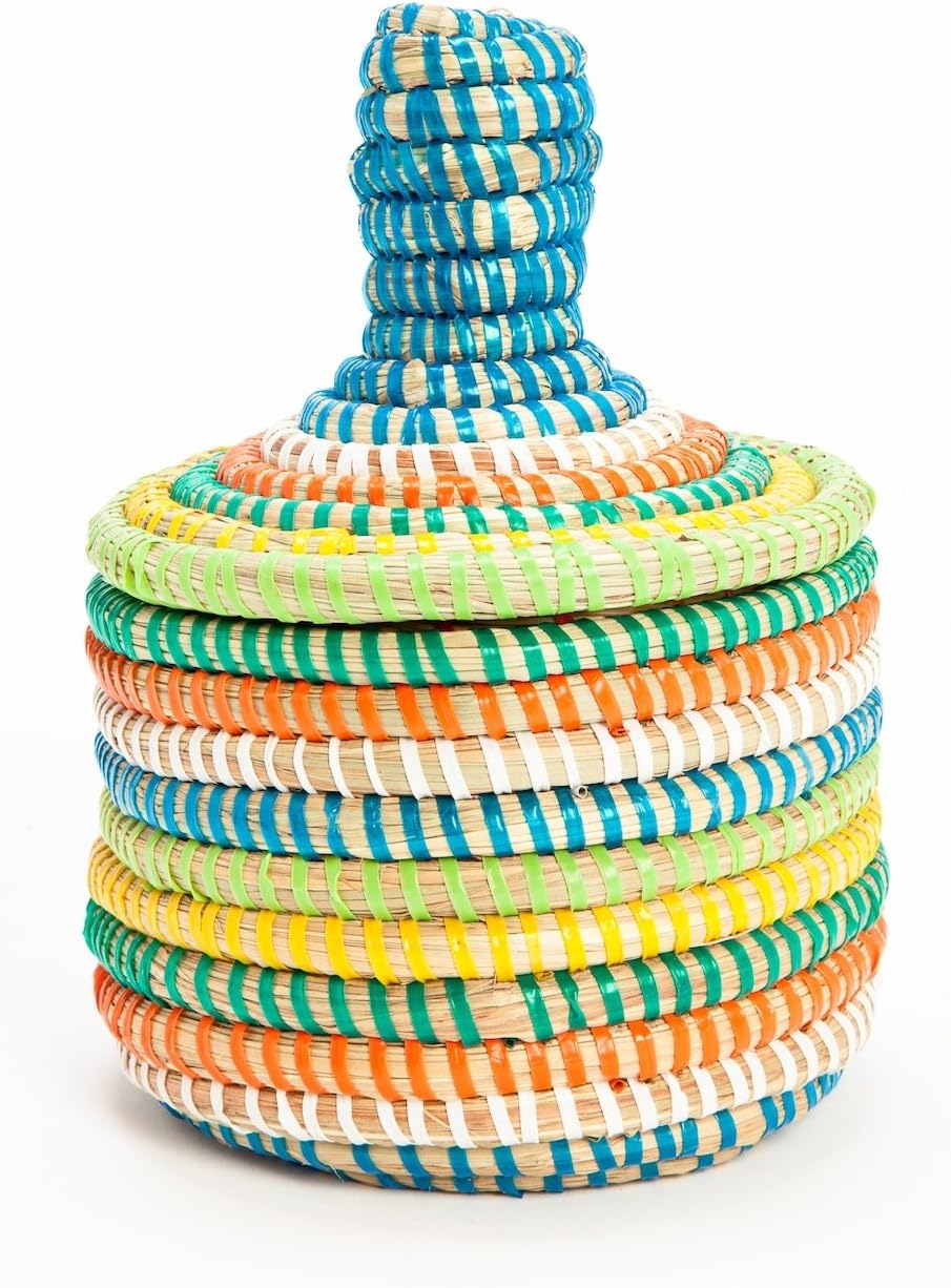 Colorful MINI Handwoven Covered Storage Basket