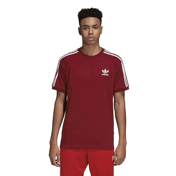 adidas 3 stripes tee burgundy