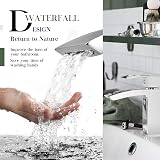 Hapilife Basin Taps Waterfall Mono Monobloc with Slotted Waste UK Hoses view 4
