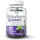 Elderberry Gummies with Vitamin C and Zinc - Immune Booster Elderberry Gummies For Adults and Kids - Vegan Natural Ingredients Defense Multivitamins with Antioxidant Support (60 Gummies)