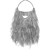 Yolev Fake Beard Long Fake Mustache Wizard Beard Costume False Facial Hair for Party Cosplay Halloween Costume