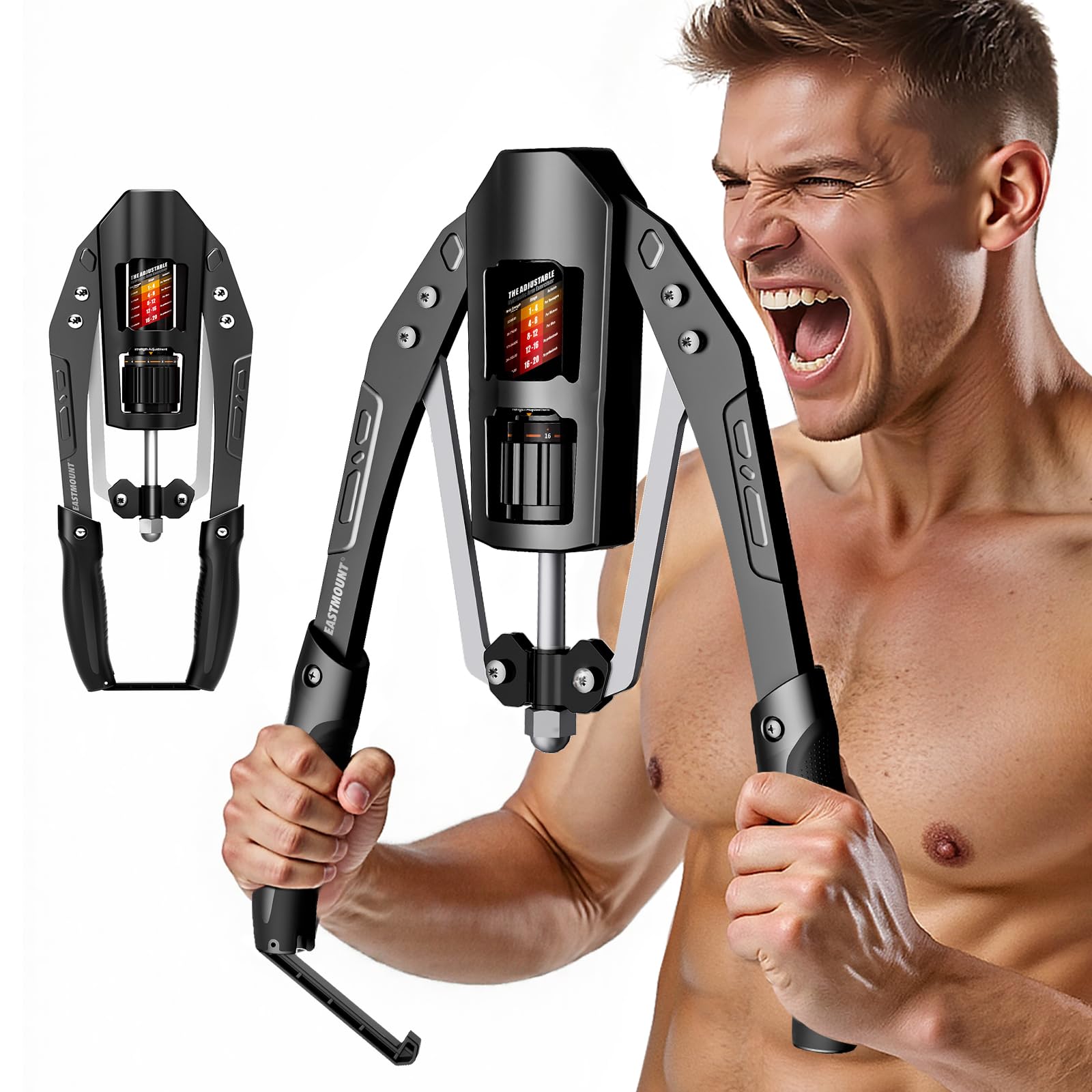 Photo 1 of EAST MOUNT Twister Arm Exerciser - Adjustable 22-440lbs Hydraulic Power Twister, Home Chest Expander, Shoulder Muscle Training Fitness Equipment, Arm Enhanced Exercise Strengthener (FullBlack)