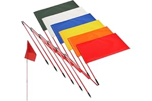 Motionchic 6 Set Golf Flag stick for Putting Green Golf Nylon Flags Pin Flags 3 Section Portable Putting Green Flagpoles for Backyard Practice Indoor Outdoor