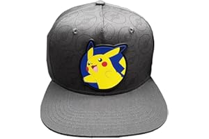 Bioworld Pokemon Rubber Pikachu Emblem Pokeball Snapback Kids Hat